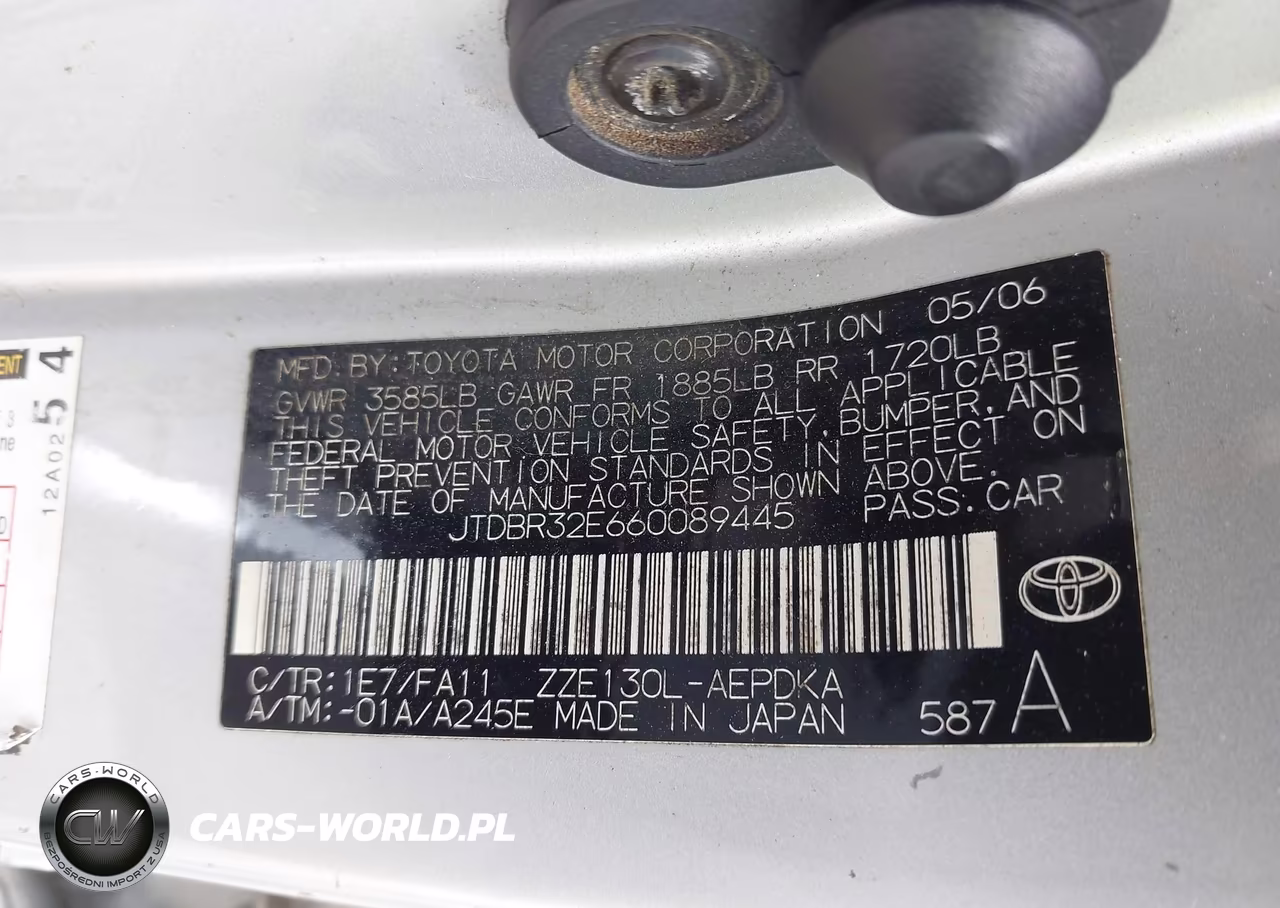 2006 Toyota Corolla Ce VIN:JTDBR32E660089445 - 9