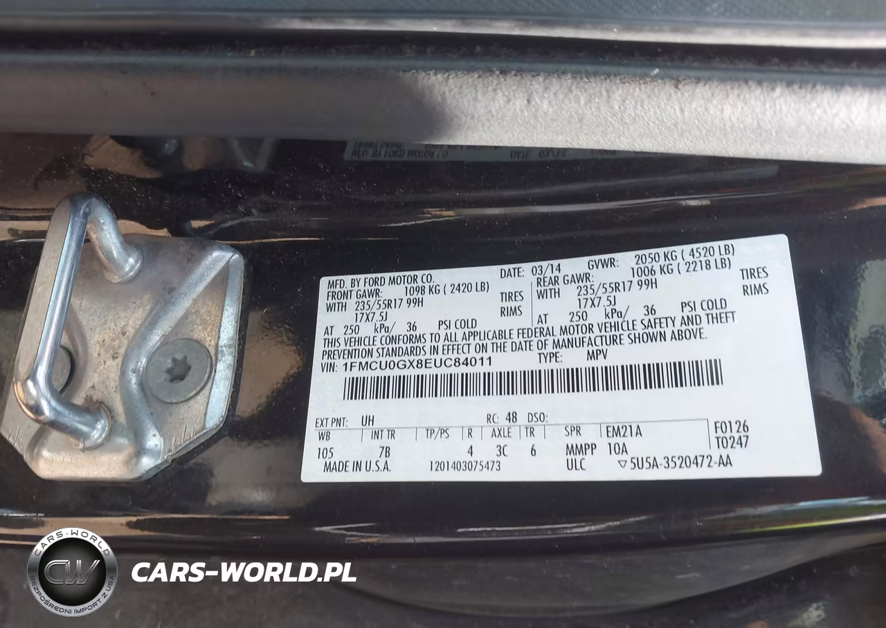 2014 Ford Escape Se VIN:1FMCU0GX8EUC84011 - 9