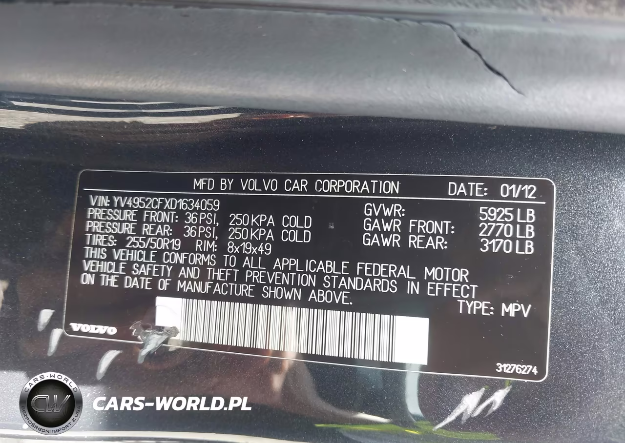 2013 Volvo Xc90 3.2 R-Design-3.2 R-Design Platinum-3.2 R-Design Premier Plus VIN:YV4952CFXD1634059 - 9