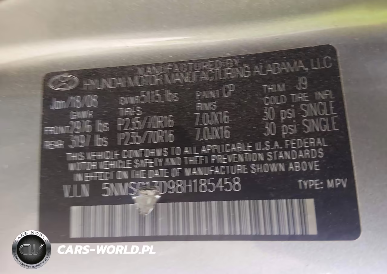 2008 Hyundai Santa Fe Gls VIN:5NMSG13D98H185458 - 9