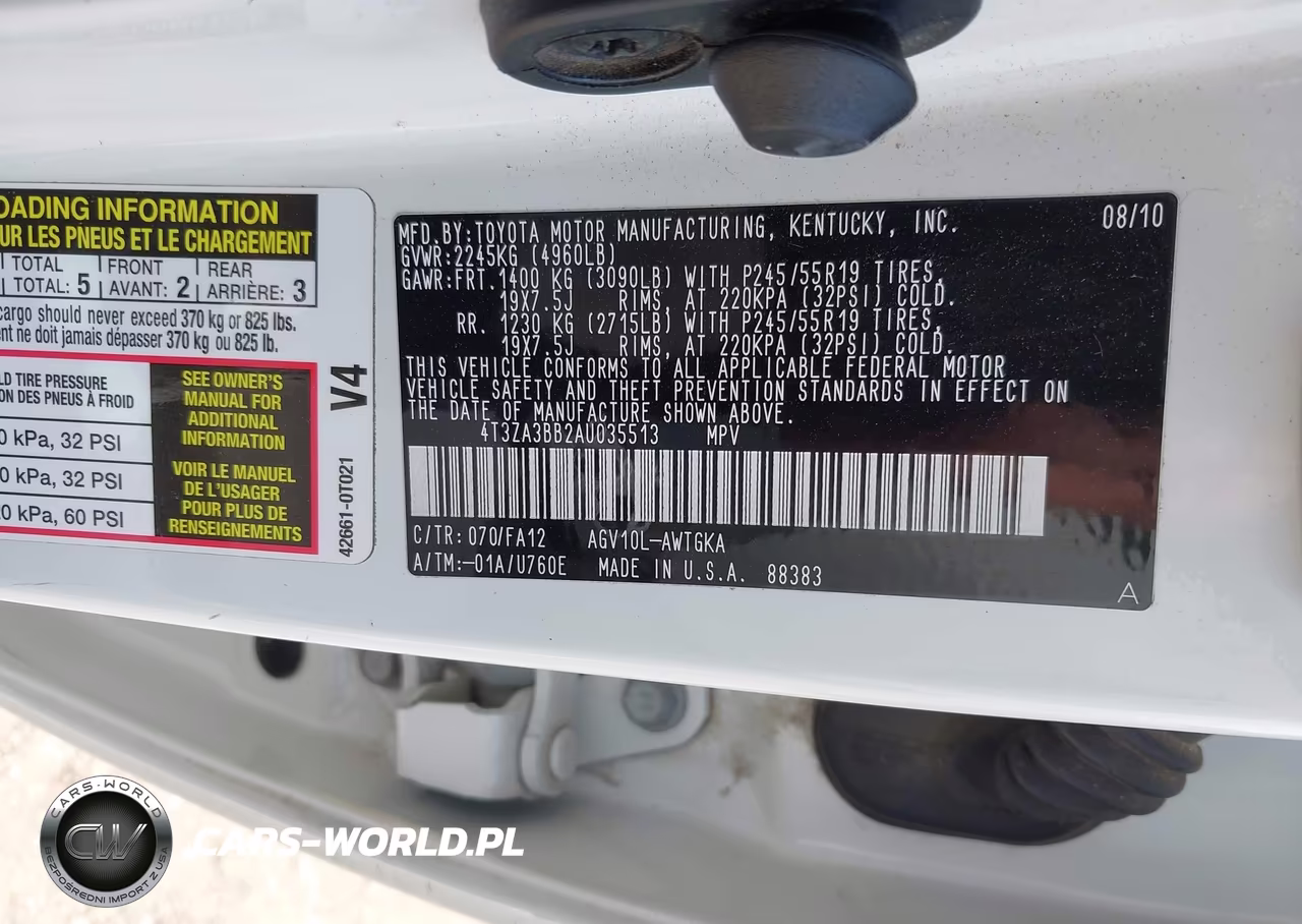 2010 Toyota Venza VIN:4T3ZA3BB2AU035513 - 9