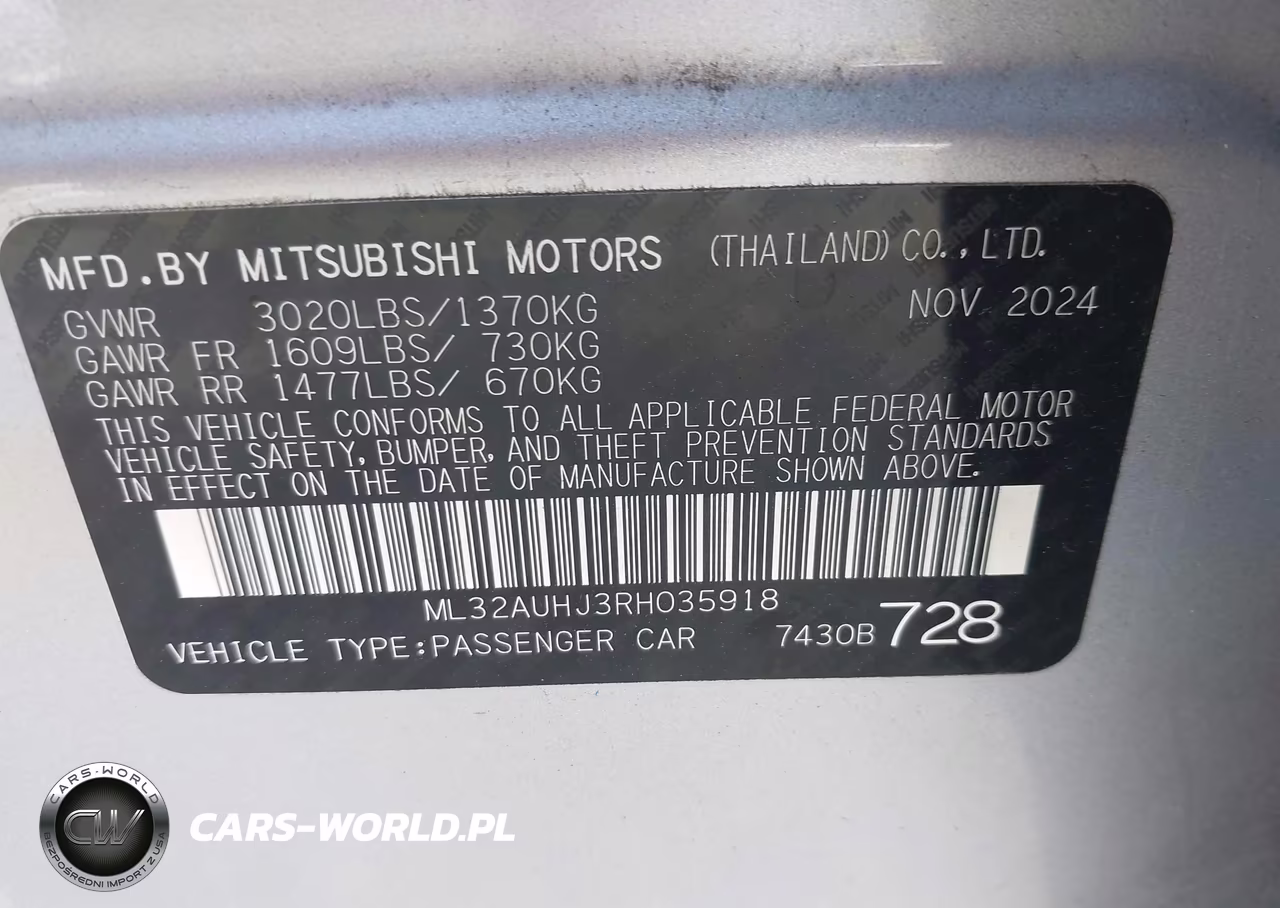 2024 Mitsubishi Mirage Es-Le VIN:ML32AUHJ3RH035918 - 9