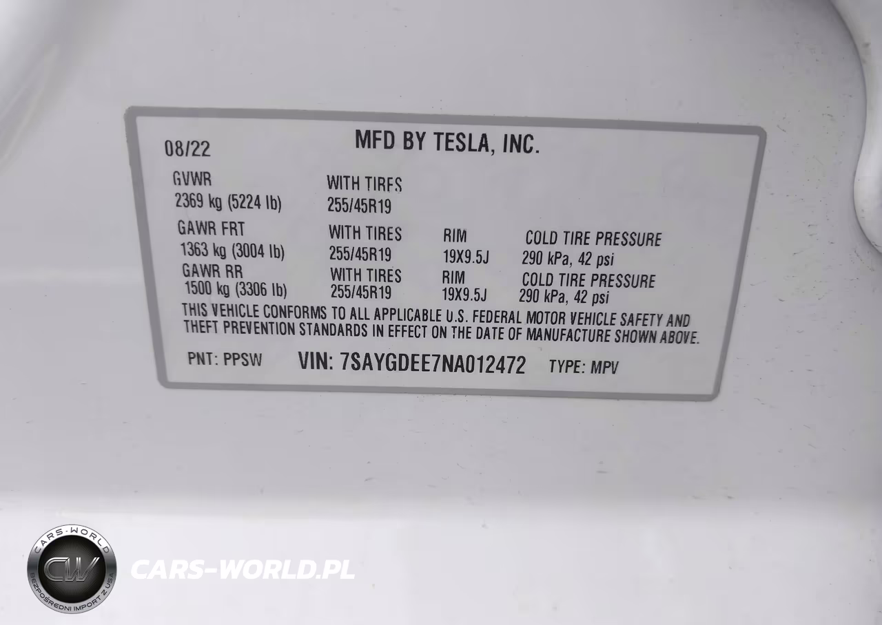 2022 Tesla Model Y Long Range Dual Motor All-Wheel Drive VIN:7SAYGDEE7NA012472 - 9