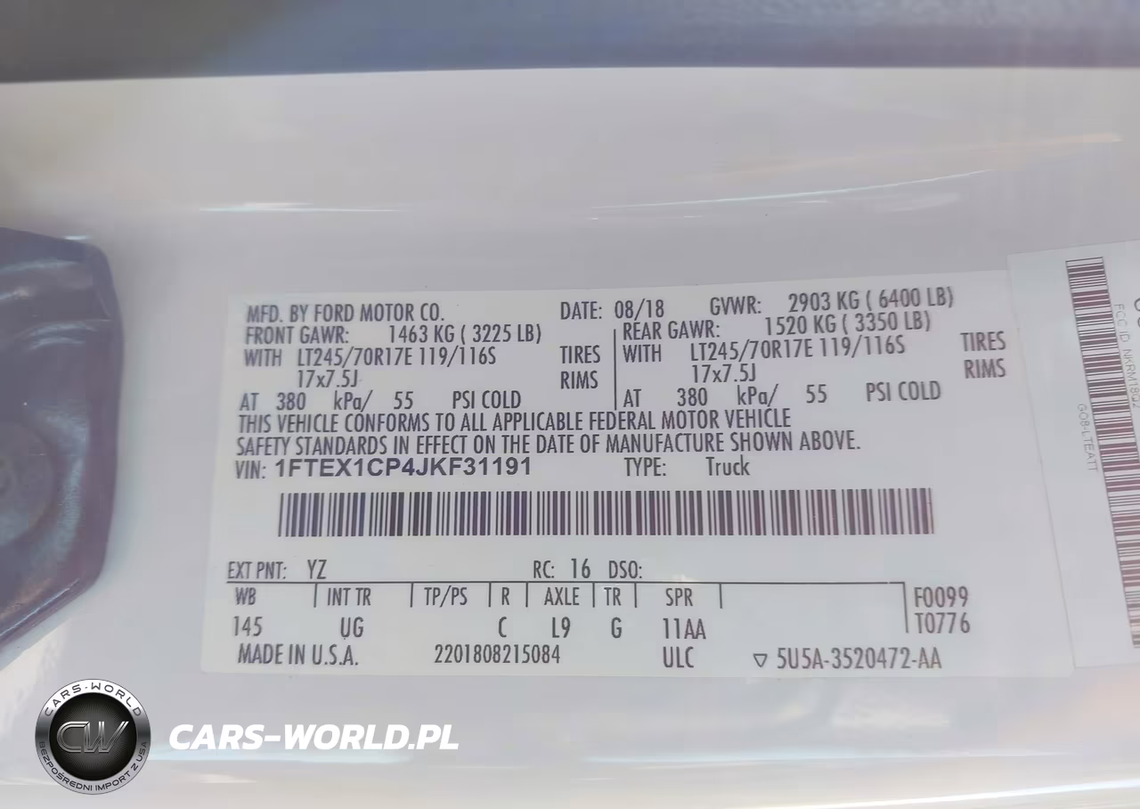 2018 Ford F-150 Xlt VIN:1FTEX1CP4JKF31191 - 9