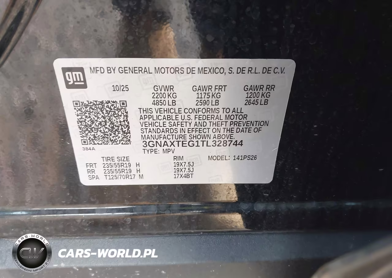 2026 Chevrolet Equinox Awd Rs VIN:3GNAXTEG1TL328744 - 9