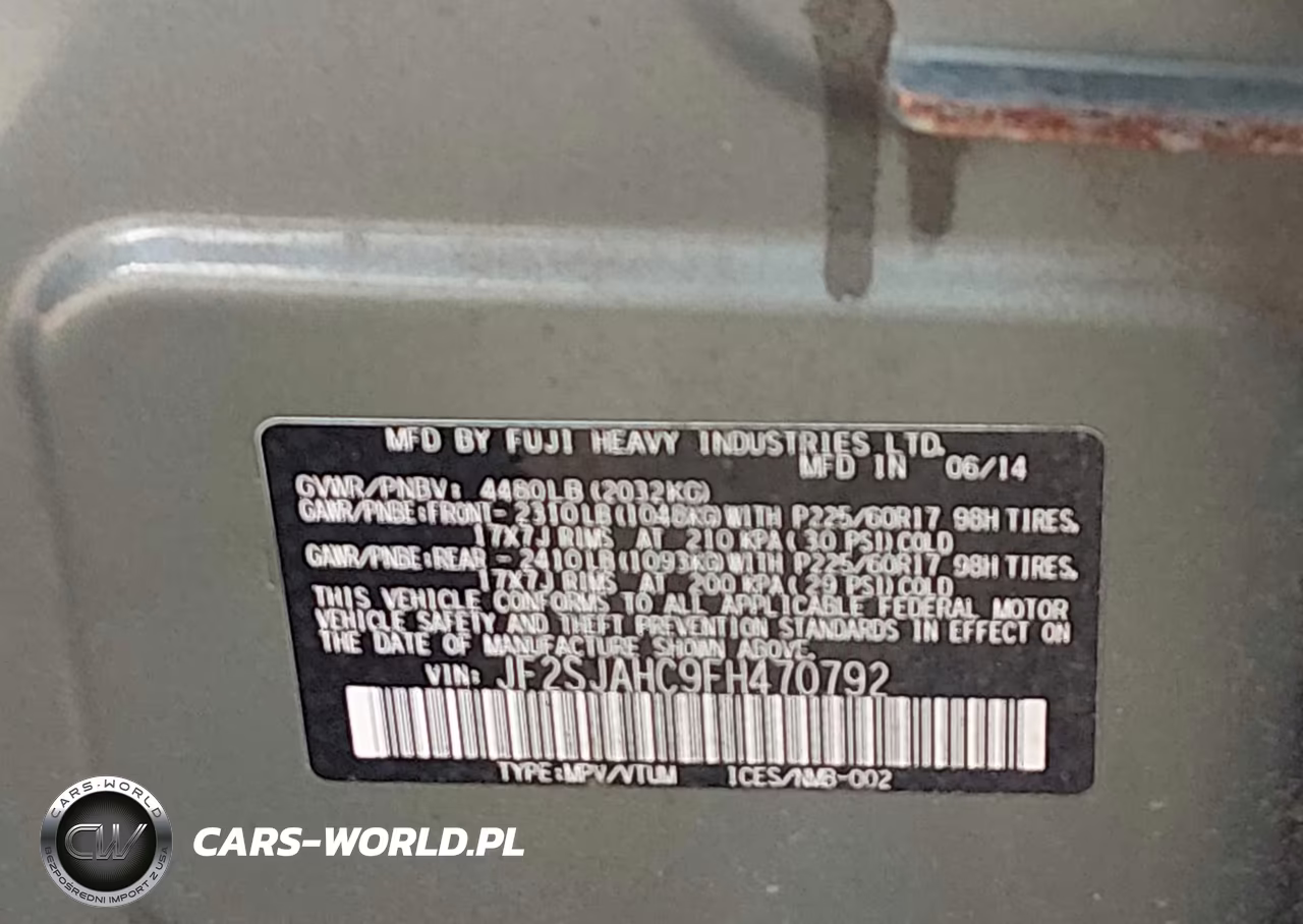 2015 Subaru Forester 2.5I Limited VIN:JF2SJAHC9FH470792 - 9