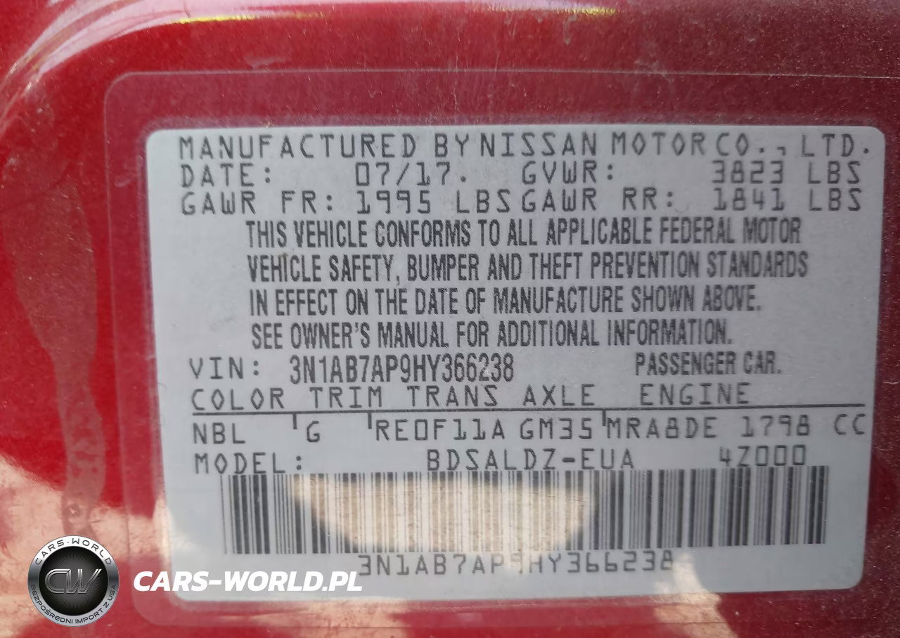 2017 Nissan Sentra Sv VIN:3N1AB7AP9HY366238 - 9