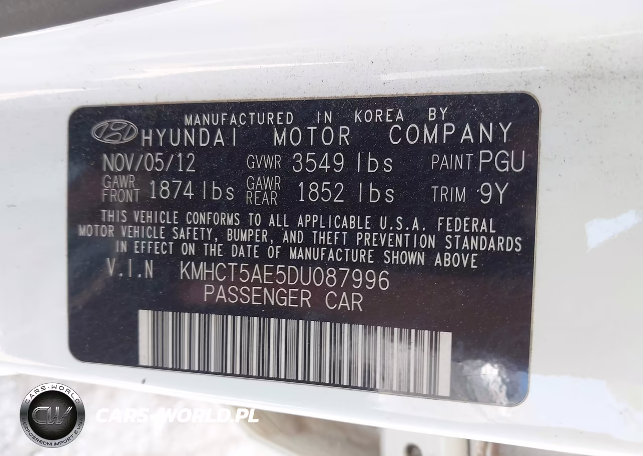 2013 Hyundai Accent Gs VIN:KMHCT5AE5DU087996 - 9