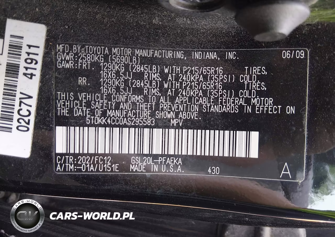 2010 Toyota Sienna Le VIN:5TDKK4CC0AS295583 - 9