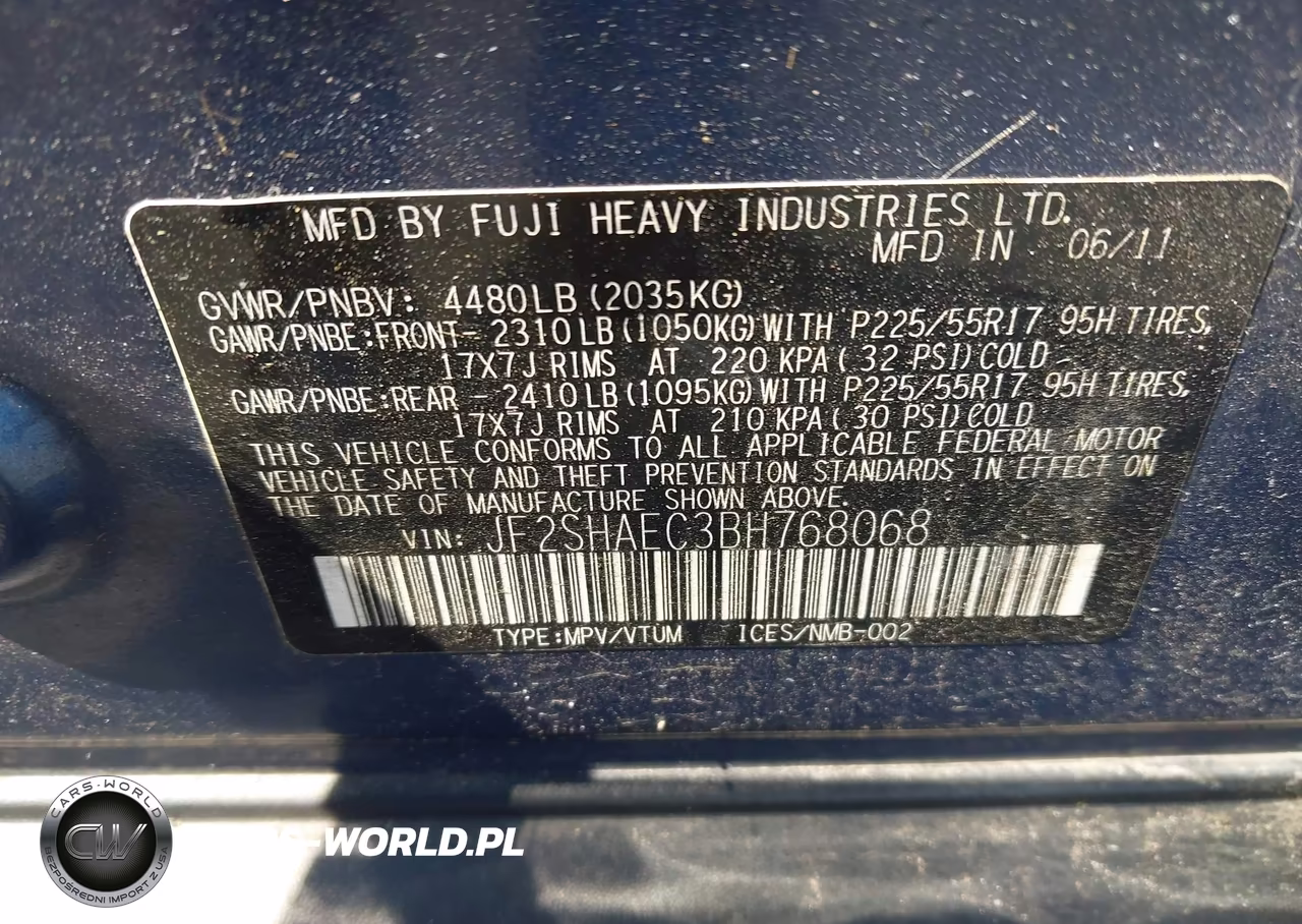 2011 Subaru Forester 2.5X Limited VIN:JF2SHAEC3BH768068 - 9