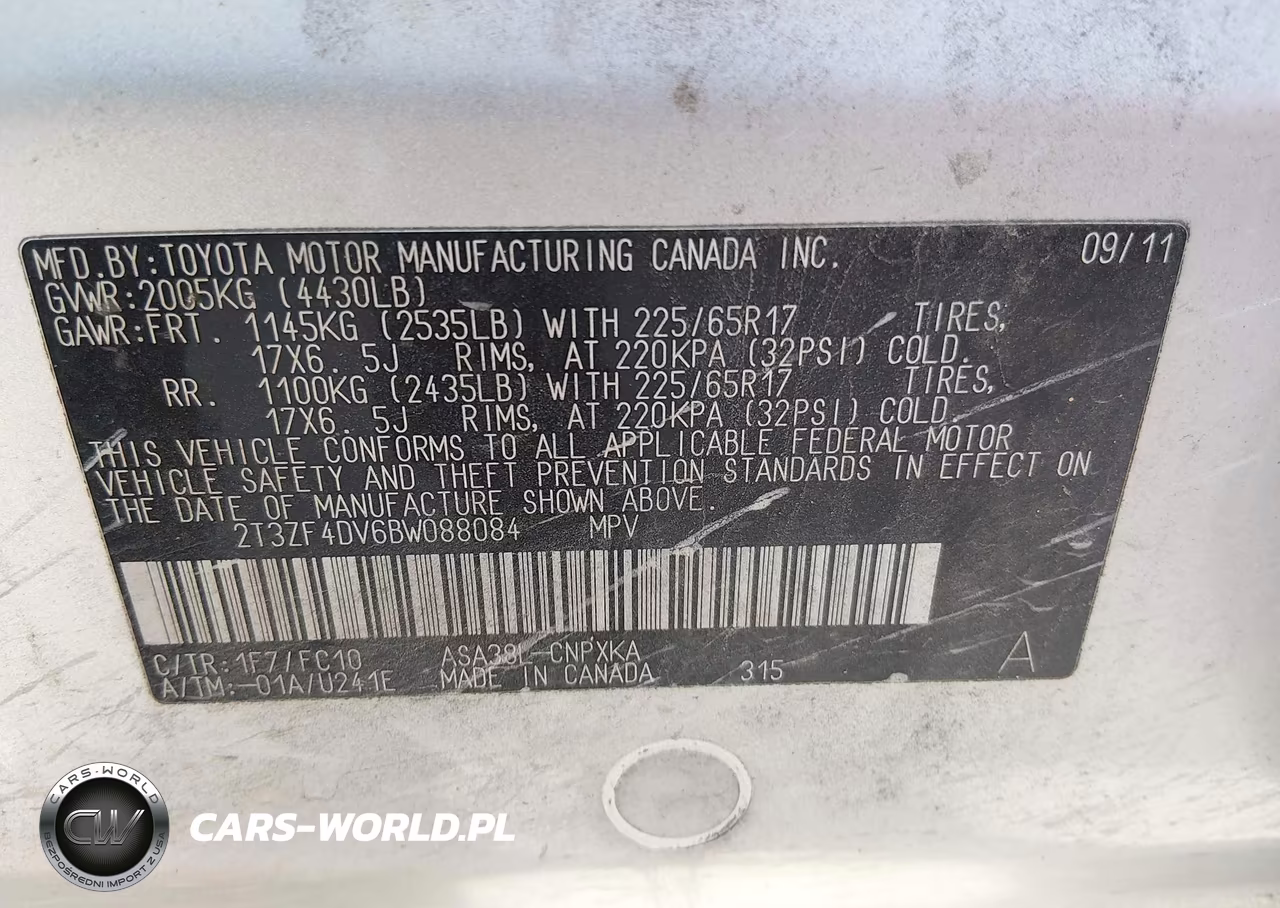 2011 Toyota Rav4 VIN:2T3ZF4DV6BW088084 - 9