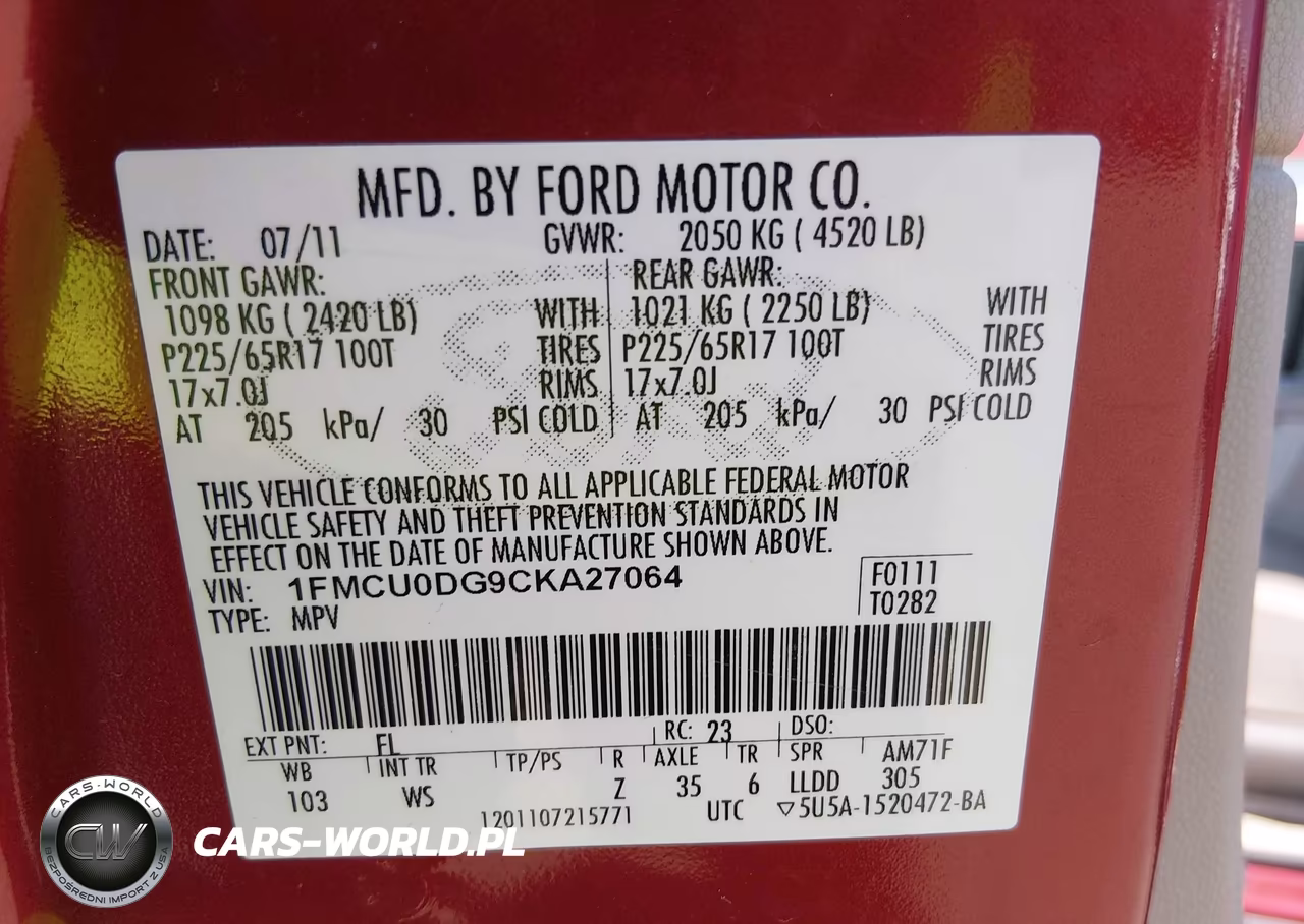 2012 Ford Escape Xlt VIN:1FMCU0DG9CKA27064 - 9