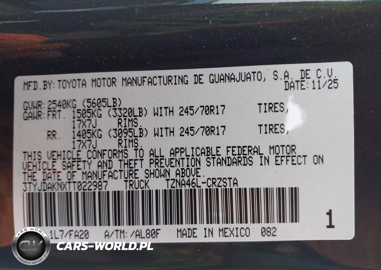 2026 Toyota Tacoma Sr VIN:3TYJDAKNXTT022987 - 9