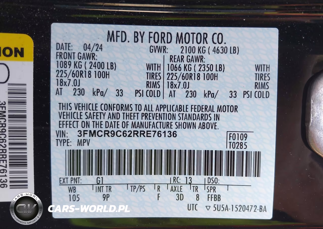 2024 Ford Bronco Sport Outer Banks VIN:3FMCR9C62RRE76136 - 9