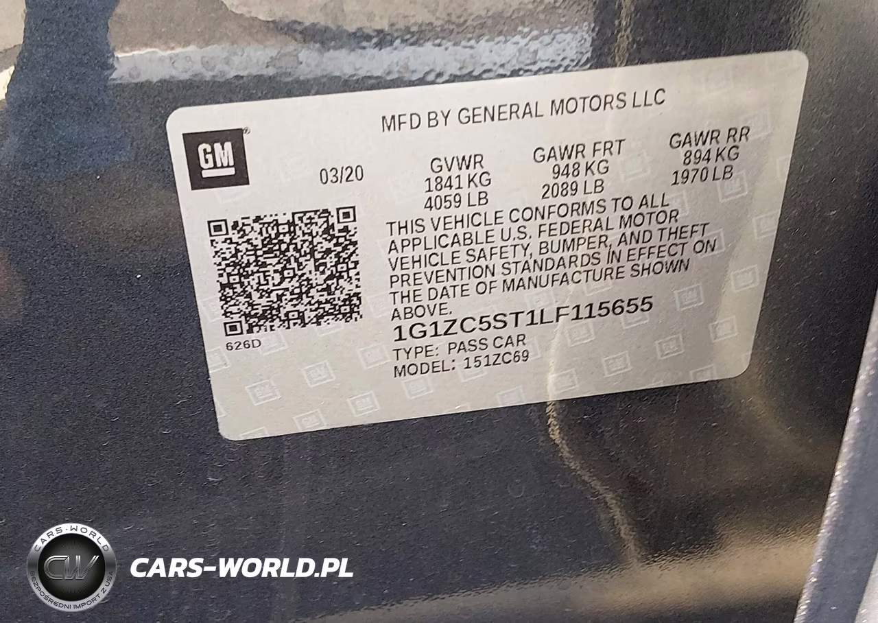 2020 Chevrolet Malibu Fwd 1Fl VIN:1G1ZC5ST1LF115655 - 9