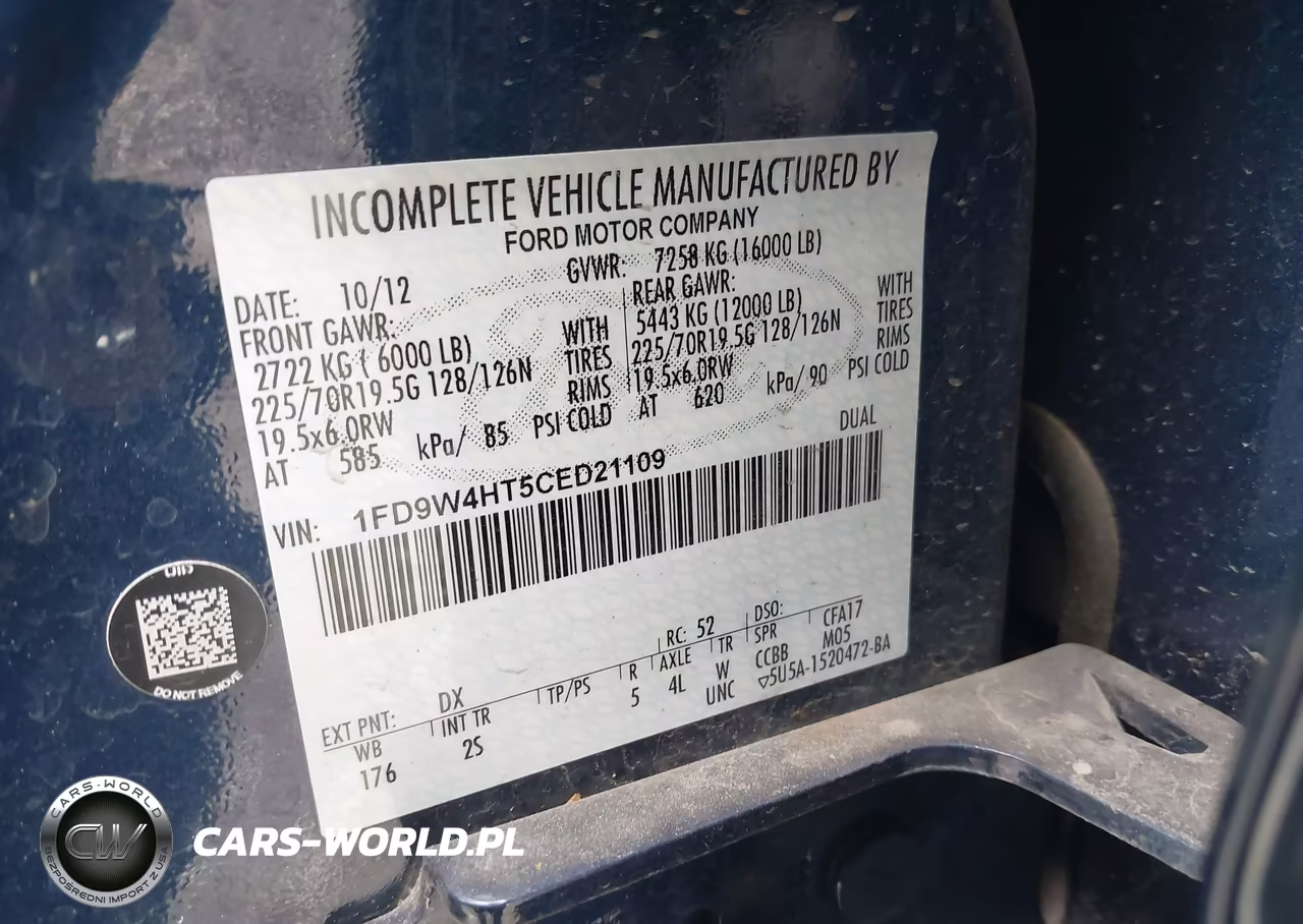 2012 Ford F-450 Chassis Xl VIN:1FD9W4HT5CED21109 - 9