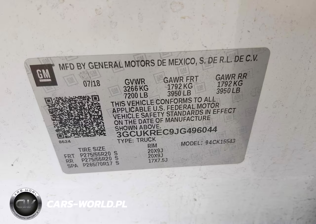 2018 Chevrolet Silverado 1500 2Lt VIN:3GCUKREC9JG496044 - 9