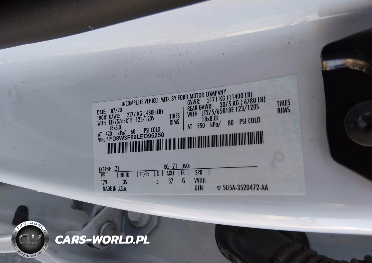 2020 Ford F-350 Chassis Xlt VIN:1FD8W3F69LED95250 - 9