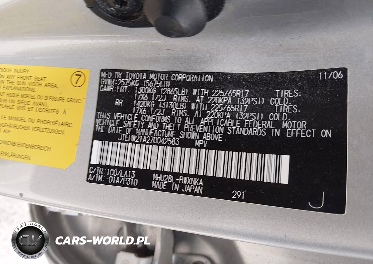 2007 Toyota Highlander Hybrid Limited V6 VIN:JTEHW21A270042583 - 9