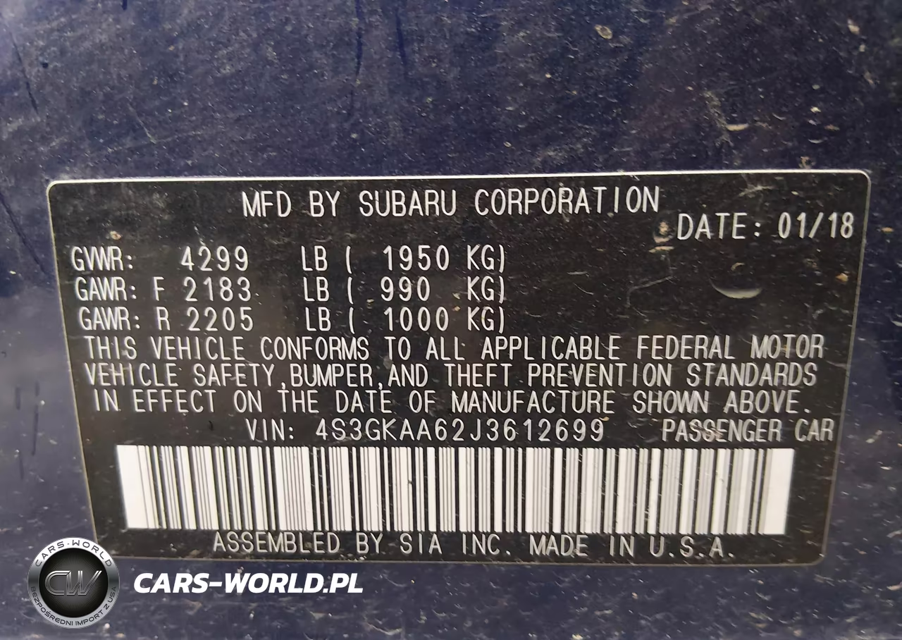 2018 Subaru Impreza 2.0I VIN:4S3GKAA62J3612699 - 9