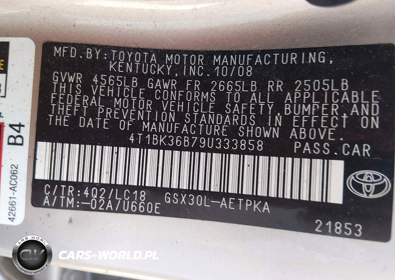 2009 Toyota Avalon Limited VIN:4T1BK36B79U333858 - 9