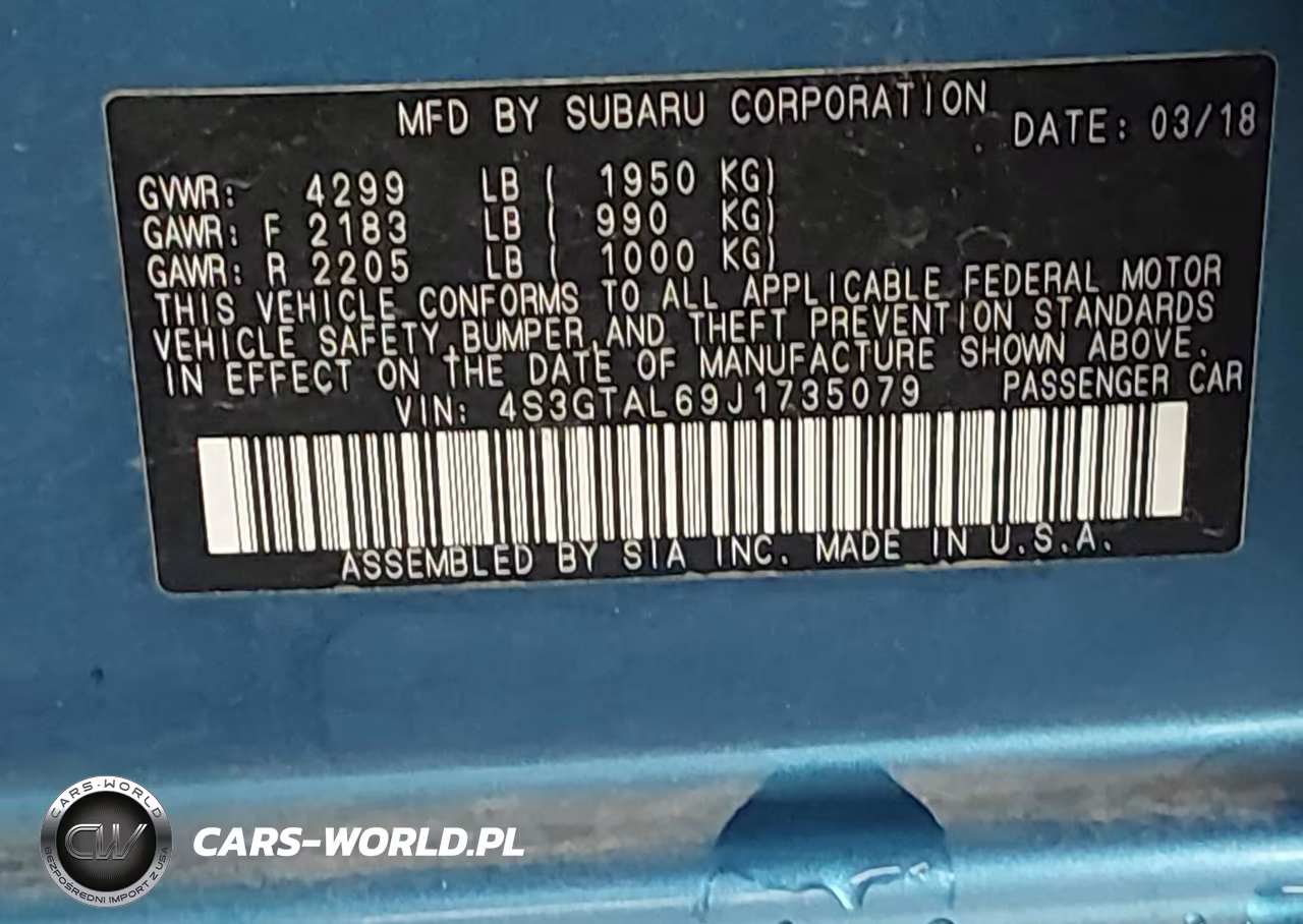 2018 Subaru Impreza 2.0I Sport VIN:4S3GTAL69J1735079 - 9