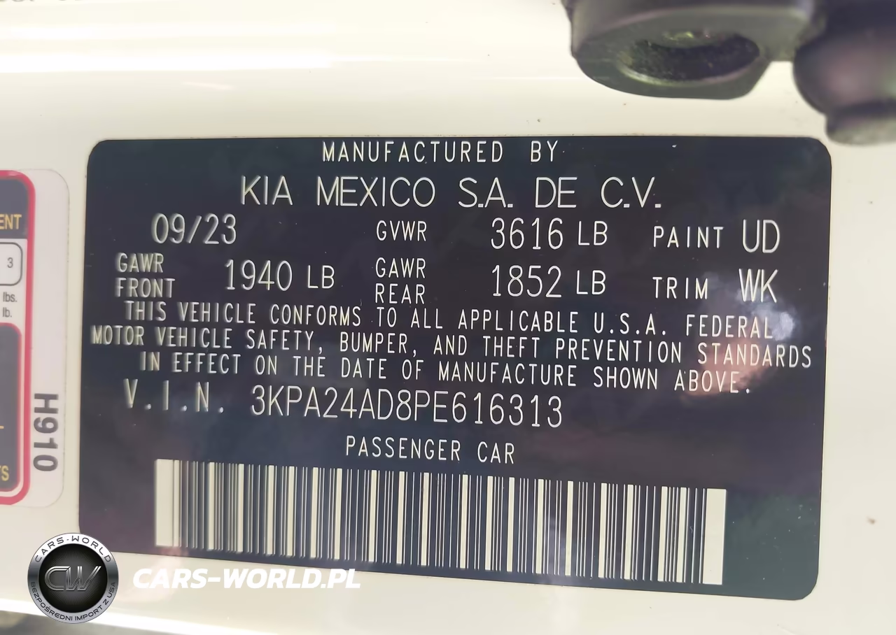 2023 Kia Rio Lx VIN:3KPA24AD8PE616313 - 9