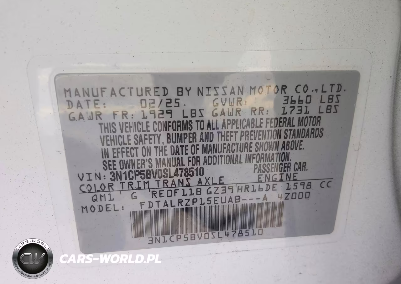 2025 Nissan Kicks Play S VIN:3N1CP5BV0SL478510 - 9
