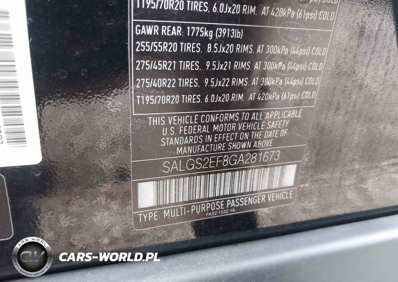 2016 Land Rover Range Rover 5.0L V8 Supercharged VIN:SALGS2EF8GA281673 - 9