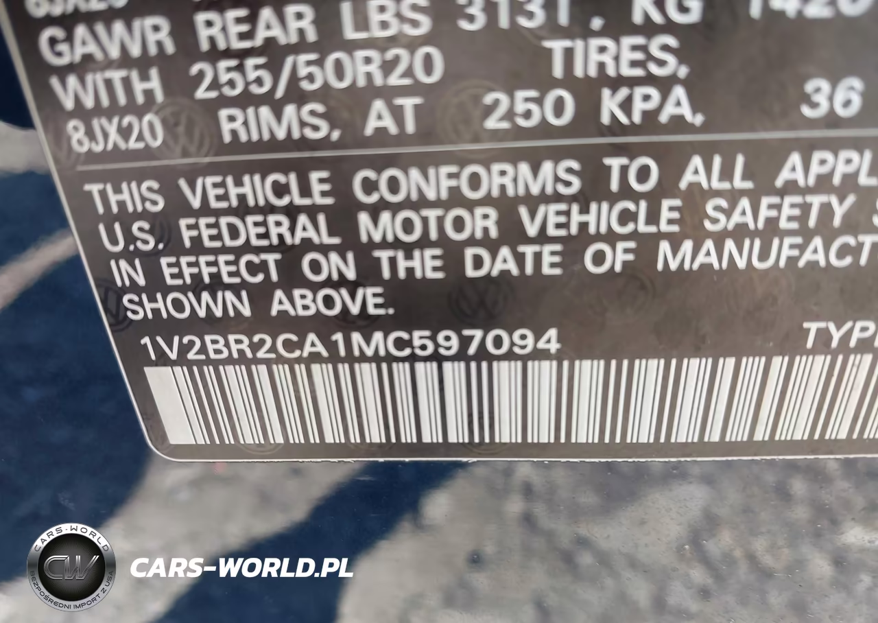 2021 Volkswagen Atlas 3.6L V6 Sel VIN:1V2BR2CA1MC597094 - 9