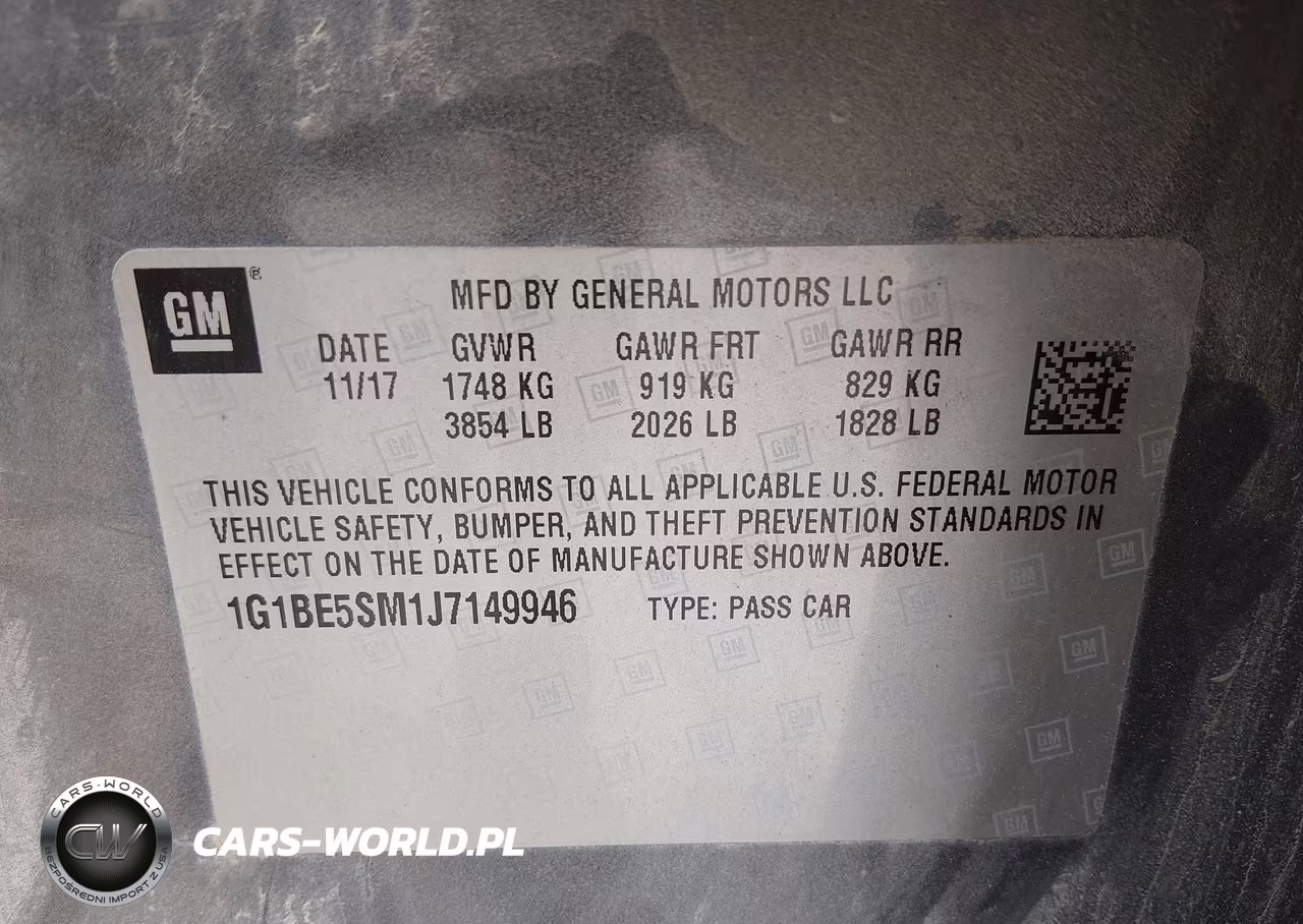 2018 Chevrolet Cruze Lt Auto VIN:1G1BE5SM1J7149946 - 9
