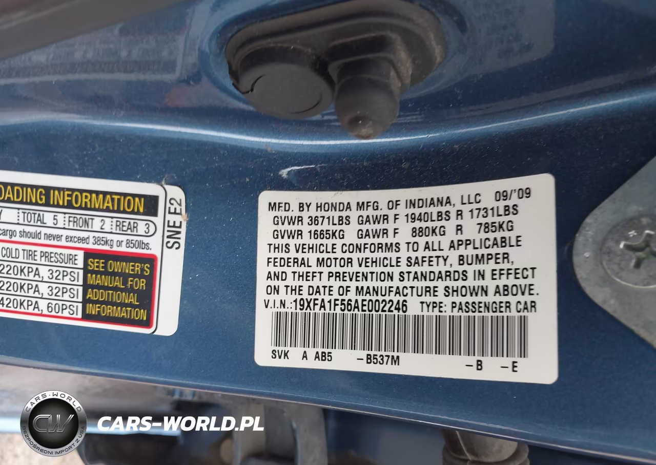 2010 Honda Civic Lx VIN:19XFA1F56AE002246 - 9