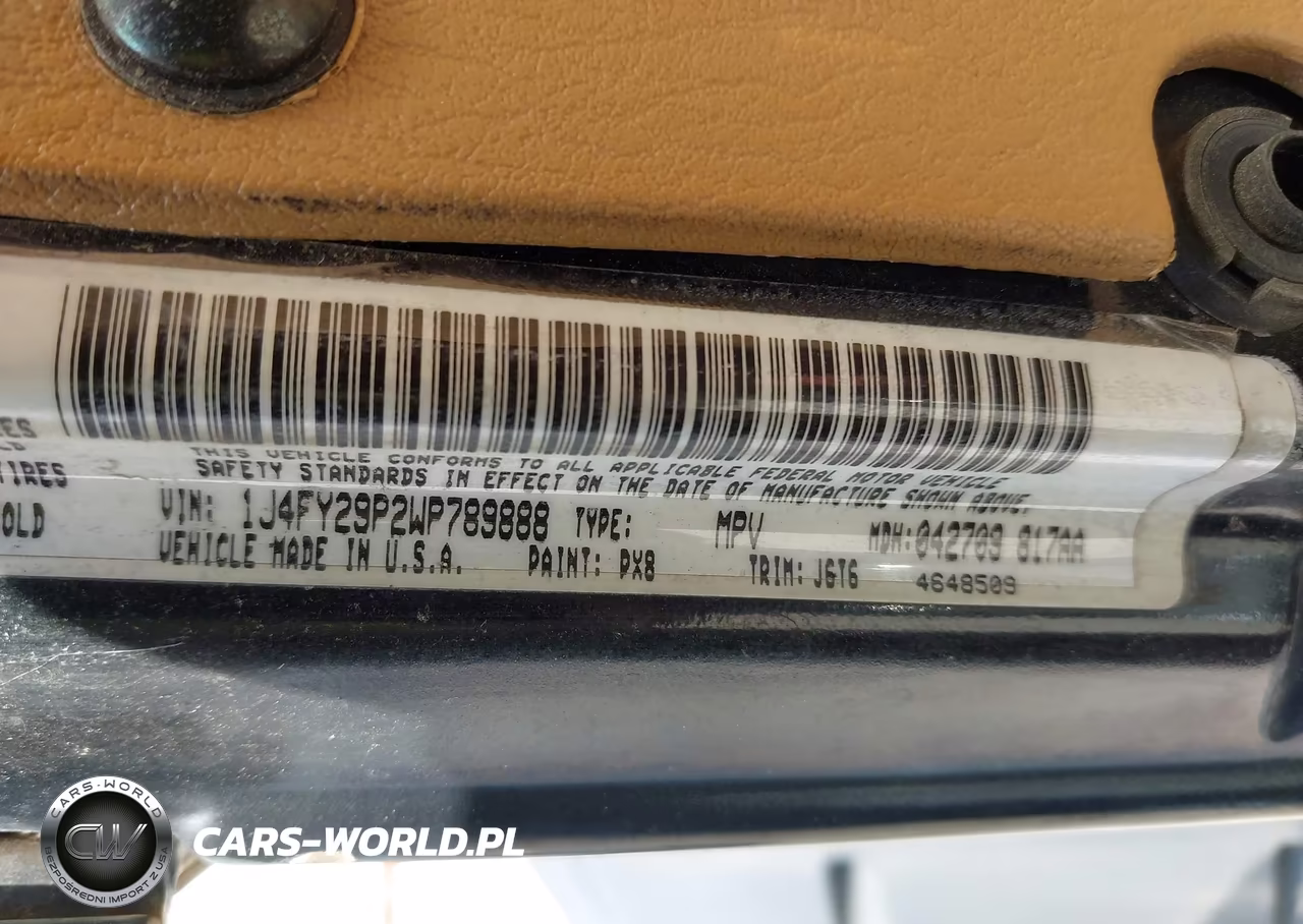 1998 Jeep Wrangler Se VIN:1J4FY29P2WP789888 - 9