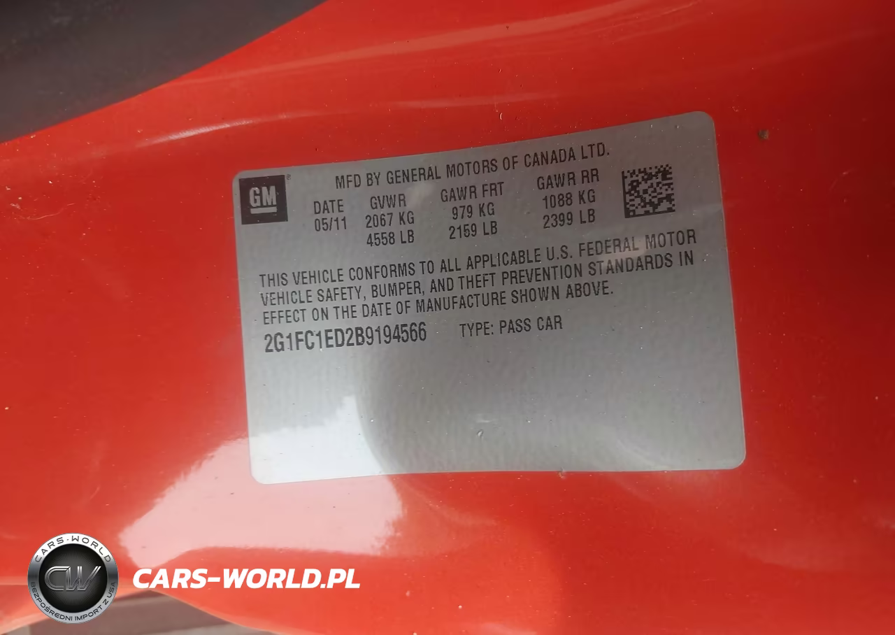 2011 Chevrolet Camaro 2Lt VIN:2G1FC1ED2B9194566 - 9