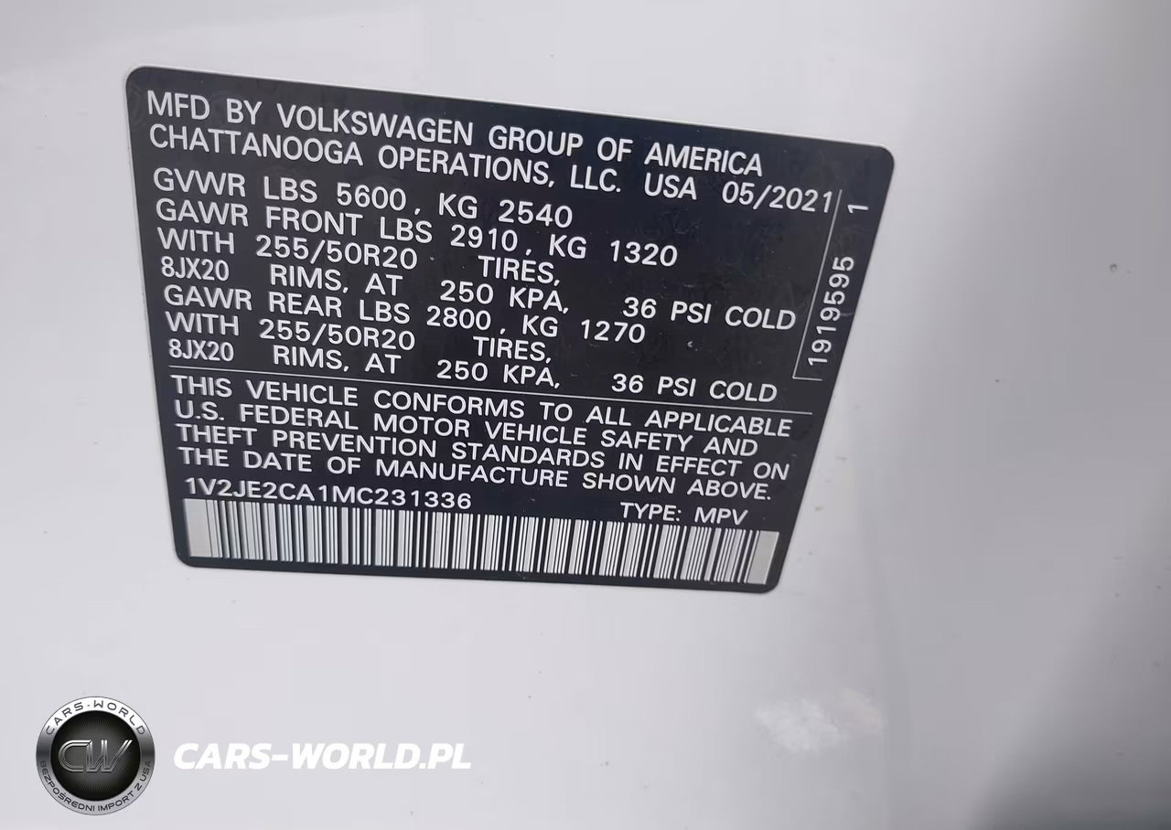 2021 Volkswagen Atlas Cross Sport 3.6L V6 Se W-Technology VIN:1V2JE2CA1MC231336 - 9