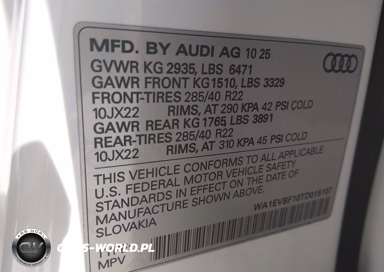 2026 Audi Q8 Premium Plus 55 Tfsi Quattro Tiptronic VIN:WA1EVBF10TD015107 - 9