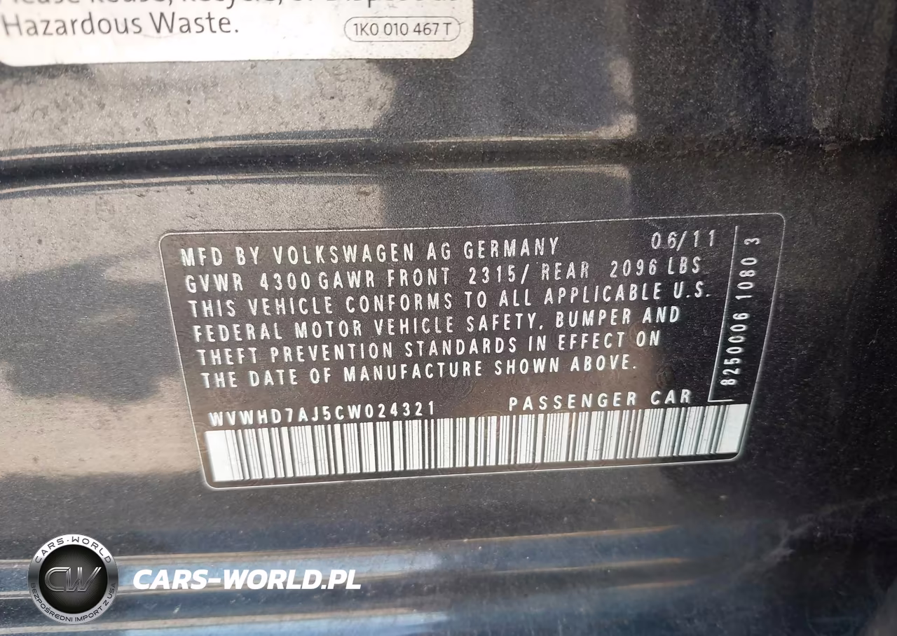 2012 Volkswagen Gti 4-Door Autobahn VIN:WVWHD7AJ5CW024321 - 9