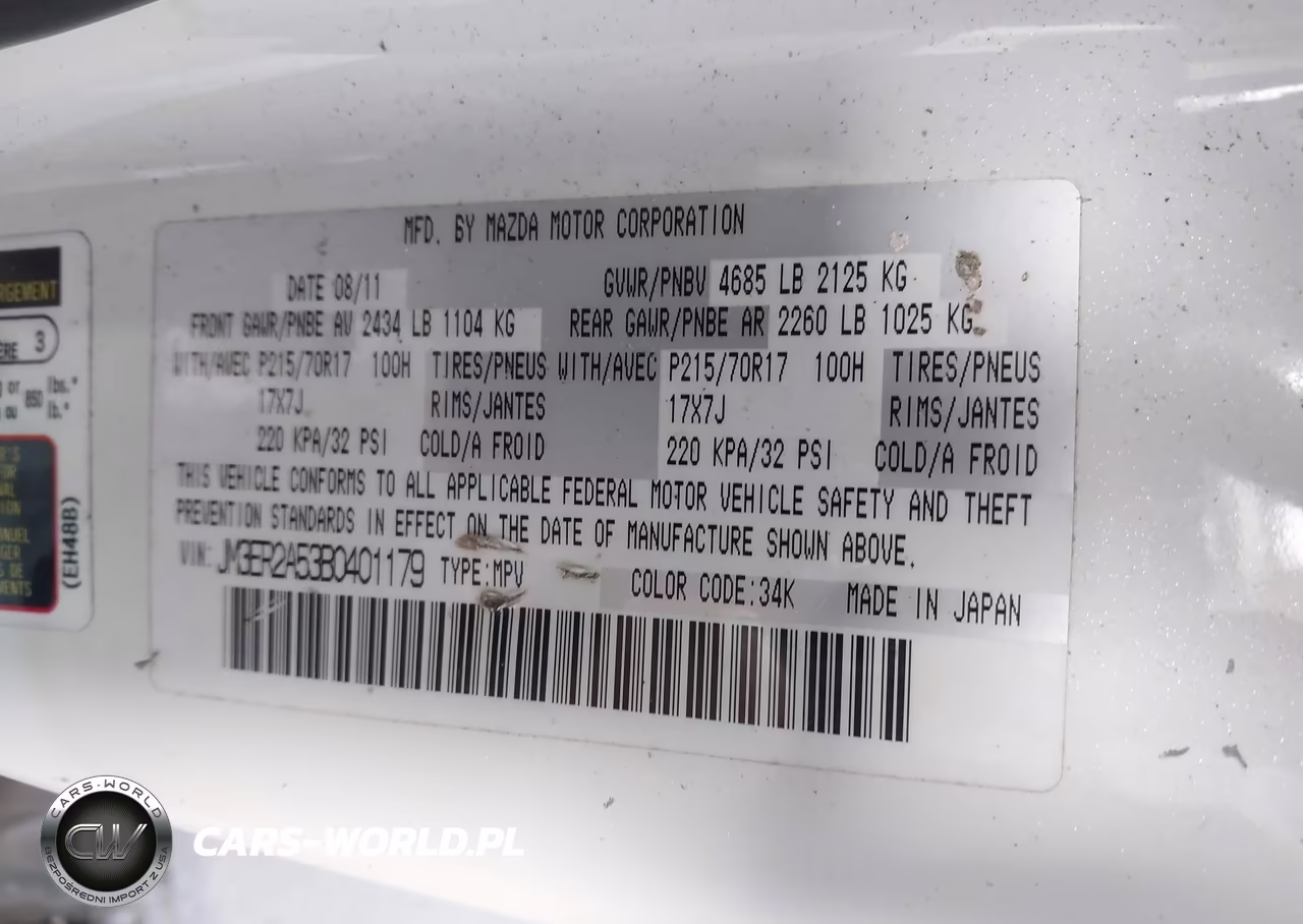 2011 Mazda Cx-7 I Sv VIN:JM3ER2A53B0401179 - 9