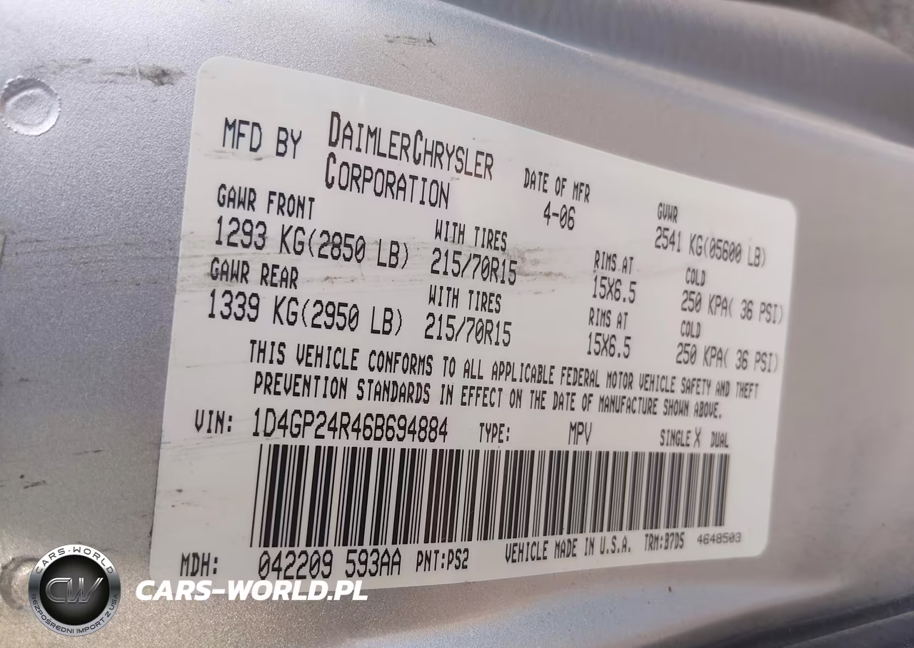 2006 Dodge Grand Caravan Se VIN:1D4GP24R46B694884 - 9