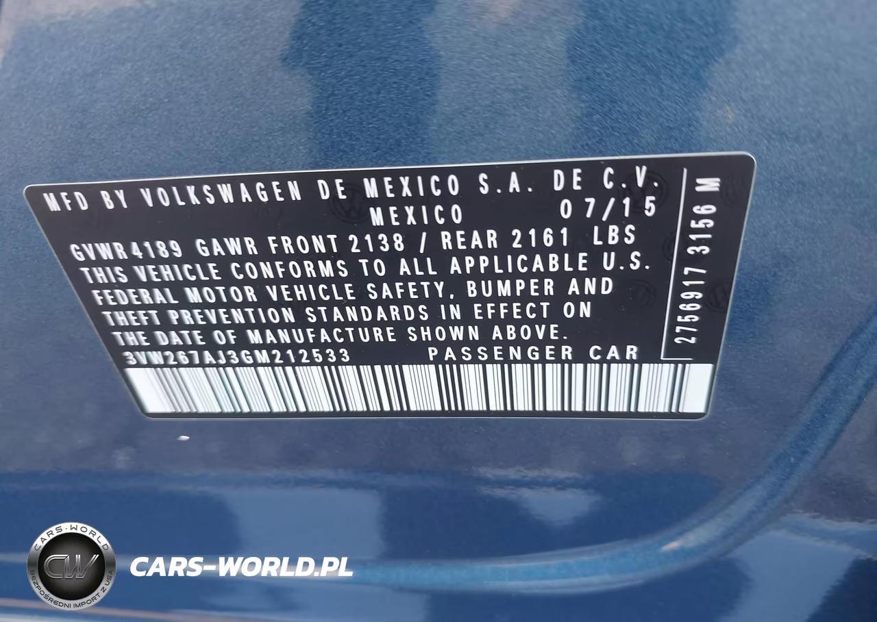 2016 Volkswagen Jetta 1.4T S VIN:3VW267AJ3GM212533 - 9
