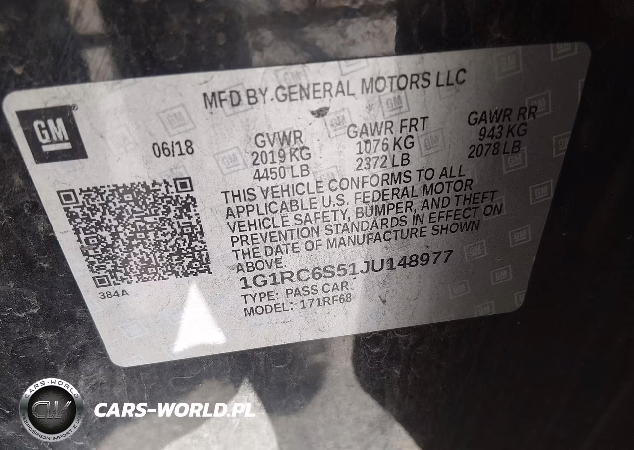 2018 Chevrolet Volt Lt VIN:1G1RC6S51JU148977 - 9