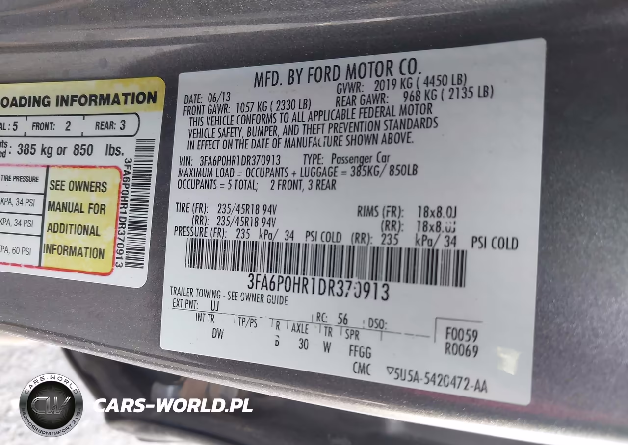 2013 Ford Fusion VIN:3FA6P0HR1DR370913 - 9