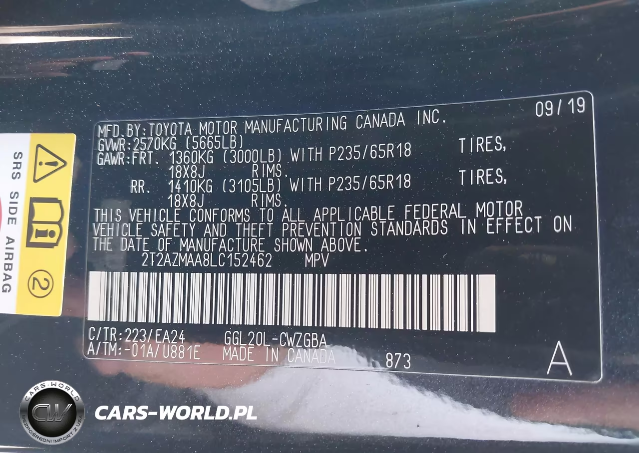 2020 Lexus Rx 350 VIN:2T2AZMAA8LC152462 - 9