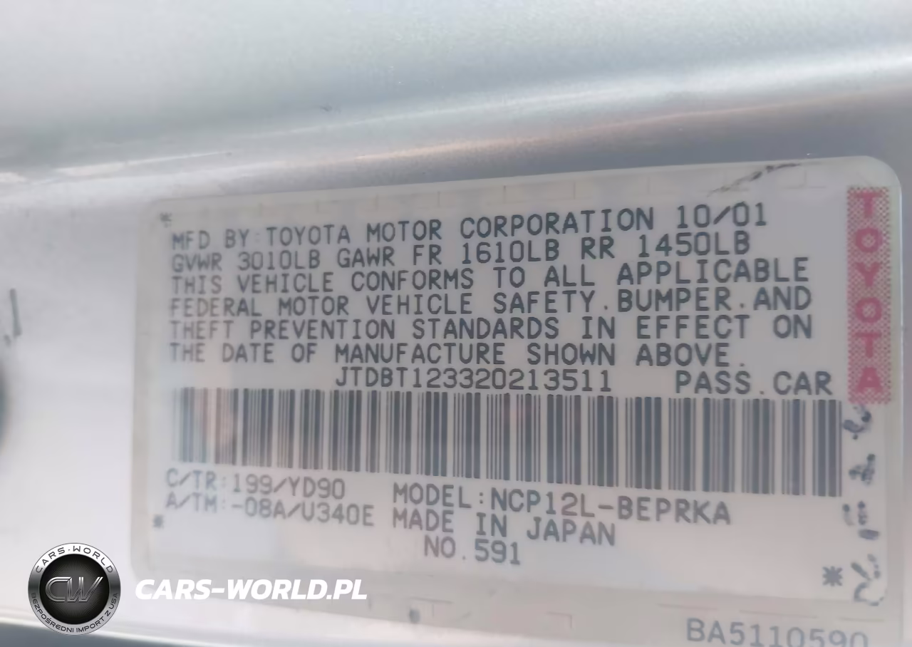 2002 Toyota Echo VIN:JTDBT123320213511 - 9