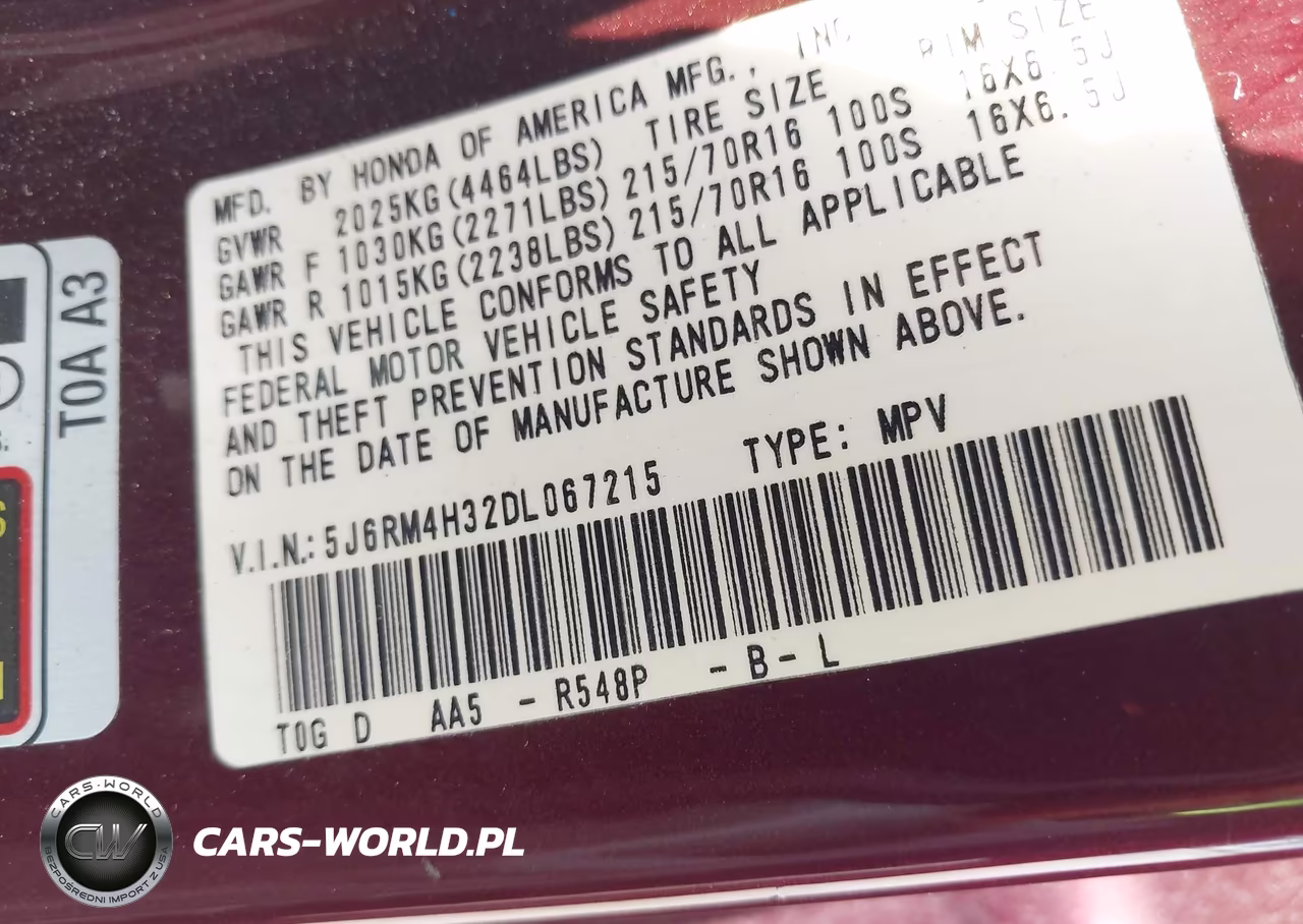 2013 Honda Cr-V Lx VIN:5J6RM4H32DL067215 - 9