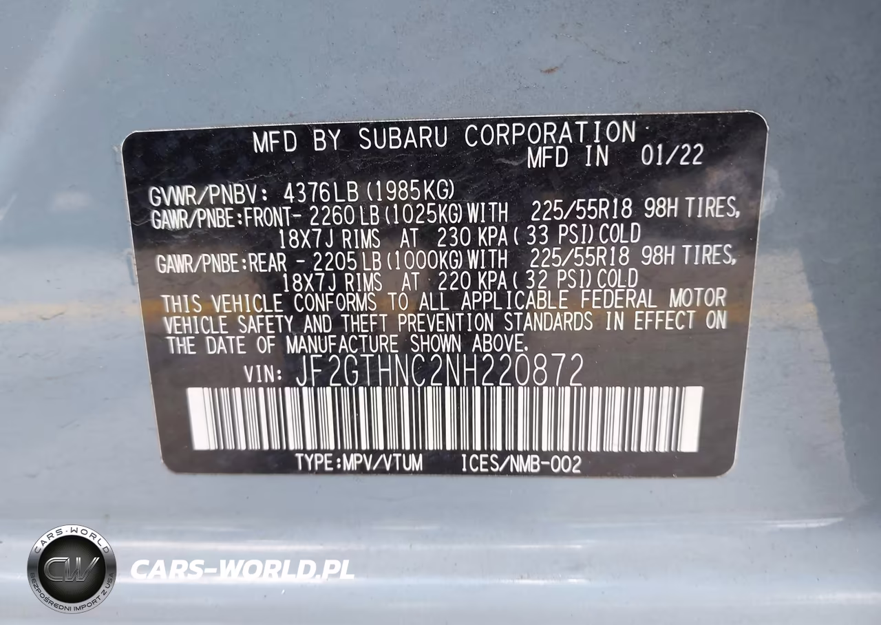 2022 Subaru Crosstrek Limited VIN:JF2GTHNC2NH220872 - 9