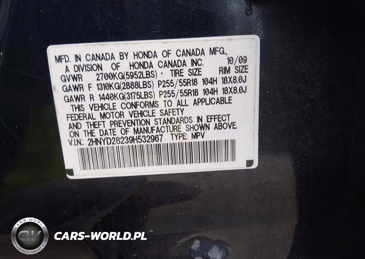 2009 Acura Mdx VIN:2HNYD28239H532967 - 9