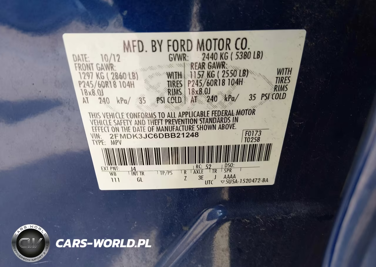 2013 Ford Edge Sel VIN:2FMDK3JC6DBB21248 - 9
