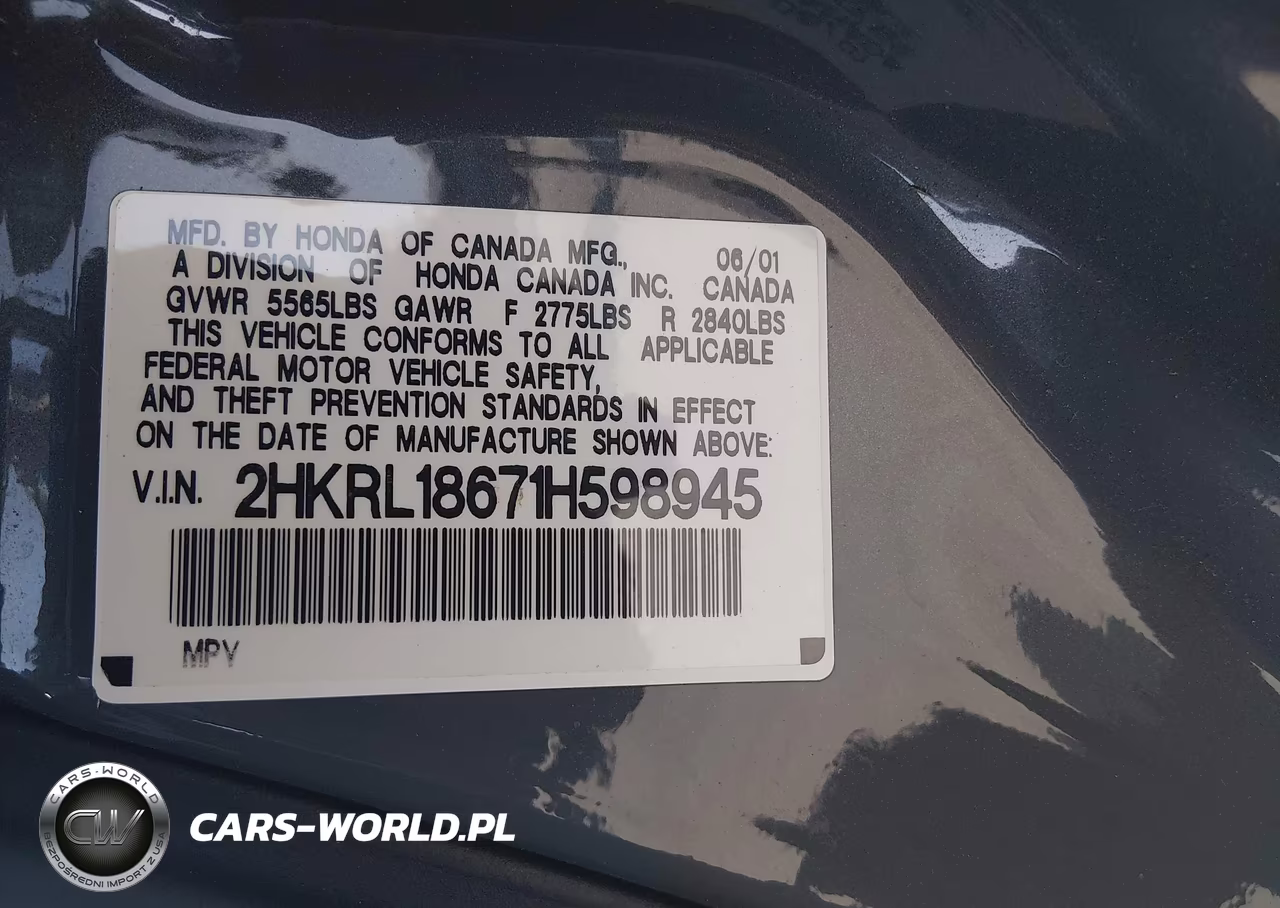 2001 Honda Odyssey Ex VIN:2HKRL18671H598945 - 9