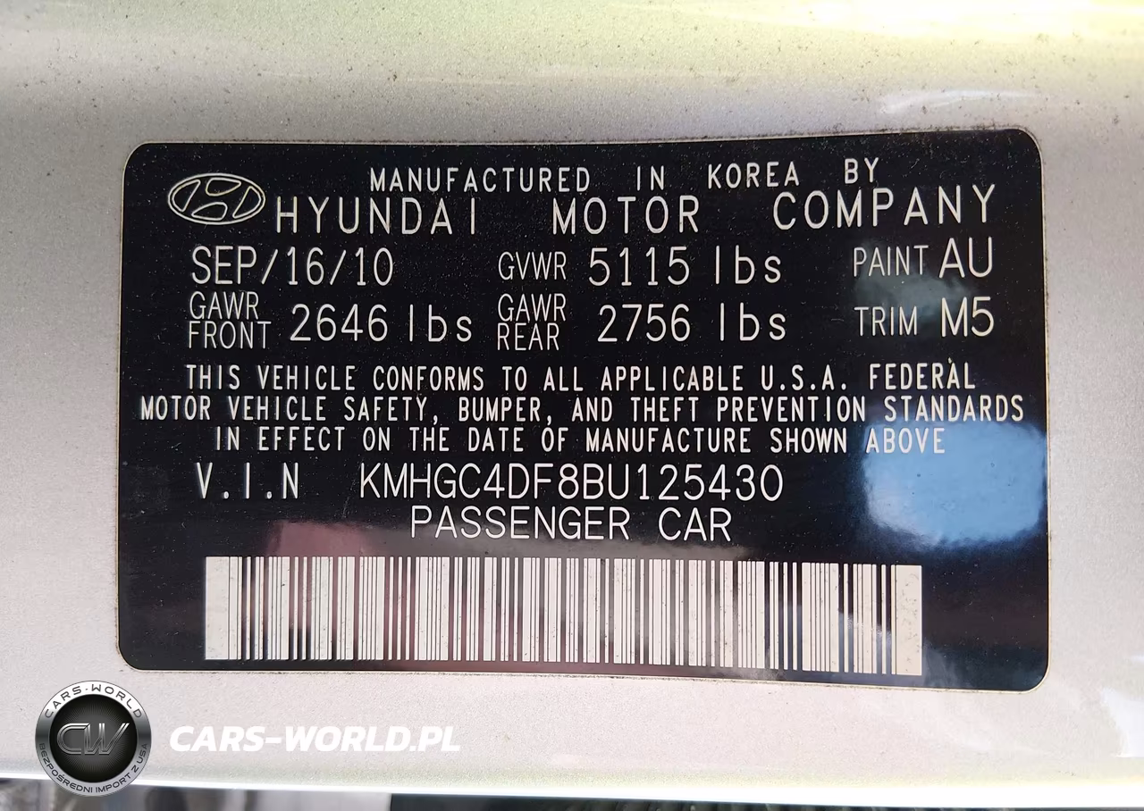 2011 Hyundai Genesis 4.6 VIN:KMHGC4DF8BU125430 - 9